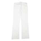 7 FOR ALL MANKIND Womens White Cotton Blend Regular Fit Straight Leg Trousers