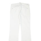 7 FOR ALL MANKIND Womens White Cotton Blend Regular Fit Straight Leg Trousers