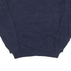 JOAN LESLIE Womens Navy Blue Green White Patterned Cotton Blend Jumper Crew Neck