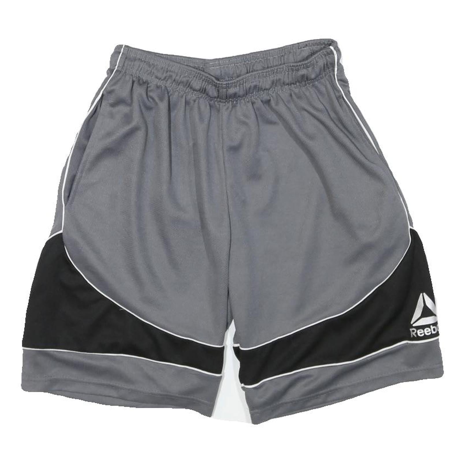 REEBOK Mens Grey & Black Sports Casual Shorts M W24 Elastic Waist