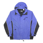 FILA Mens Blue & Black Outdoor Jacket L Polyester Blend Zip Hooded Sport