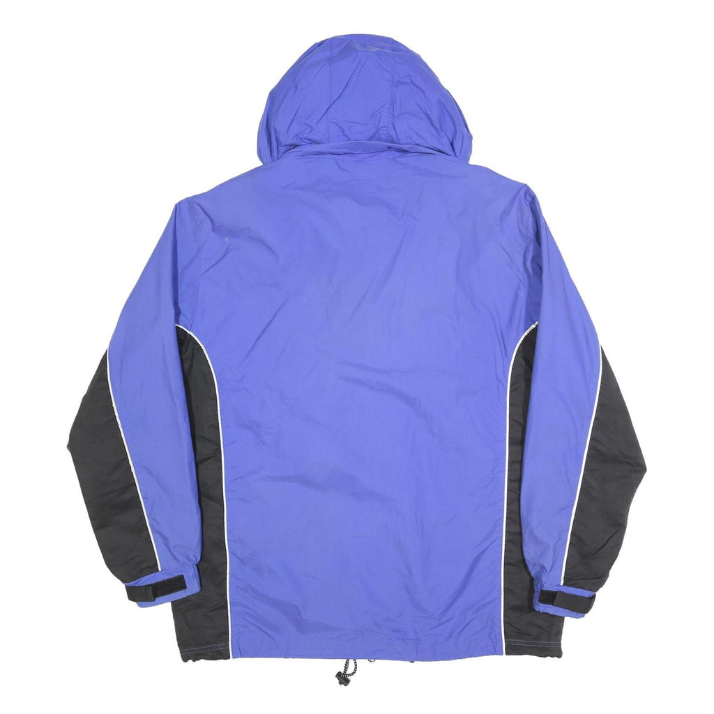 FILA Mens Blue & Black Outdoor Jacket L Polyester Blend Zip Hooded Sport