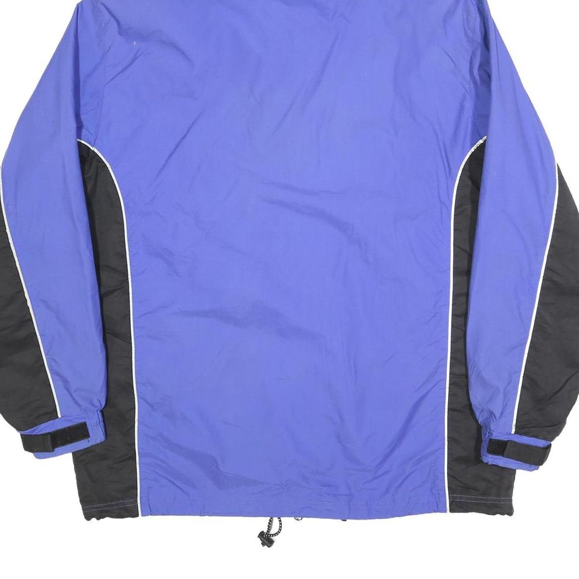 FILA Mens Blue & Black Outdoor Jacket L Polyester Blend Zip Hooded Sport
