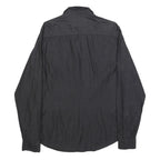 GUESS Mens Black Slim Fit Shirt S Cotton Blend Long Sleeve Stylish Casual