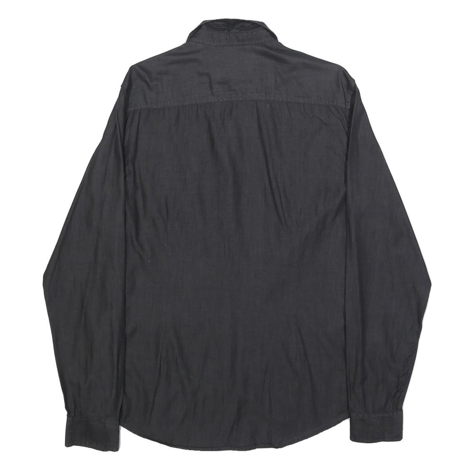 GUESS Mens Black Slim Fit Shirt S Cotton Blend Long Sleeve Stylish Casual