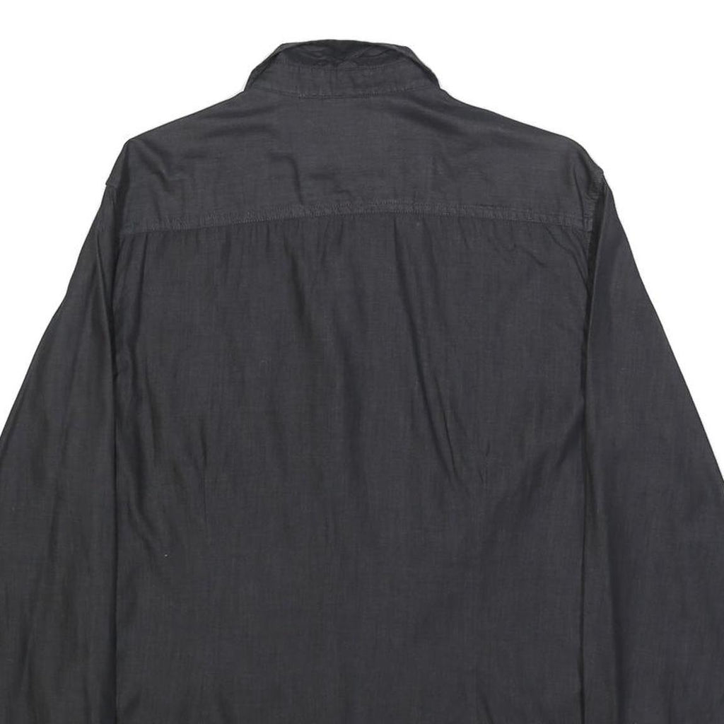 GUESS Mens Black Slim Fit Shirt S Cotton Blend Long Sleeve Stylish Casual