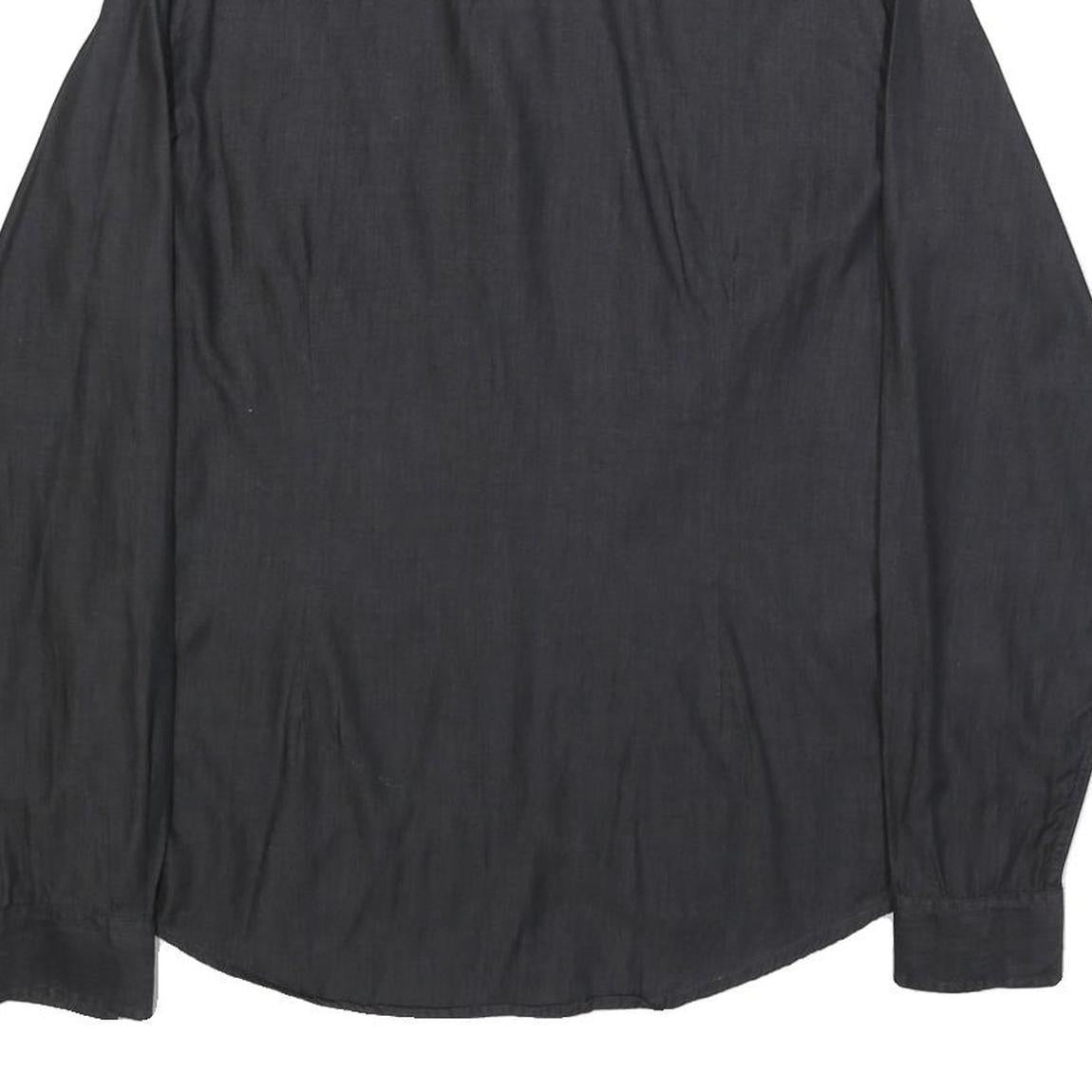 GUESS Mens Black Slim Fit Shirt S Cotton Blend Long Sleeve Stylish Casual