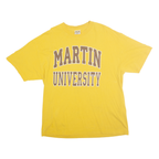 TCX APPAREL Mens Yellow Martin University Graphic T-Shirt XL Short Sleeve Crew