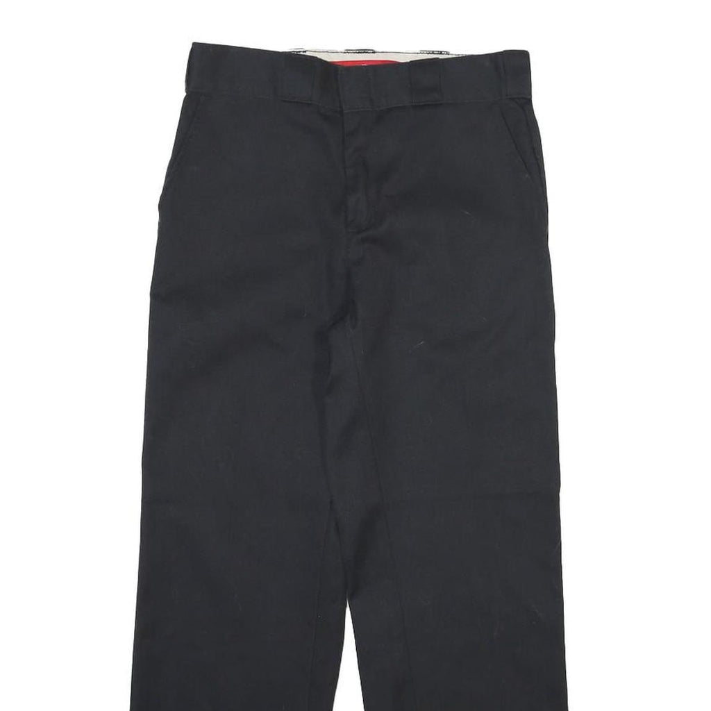DICKIES Mens Cotton Blend Black Regular Straight Trousers W29 L27 Classic