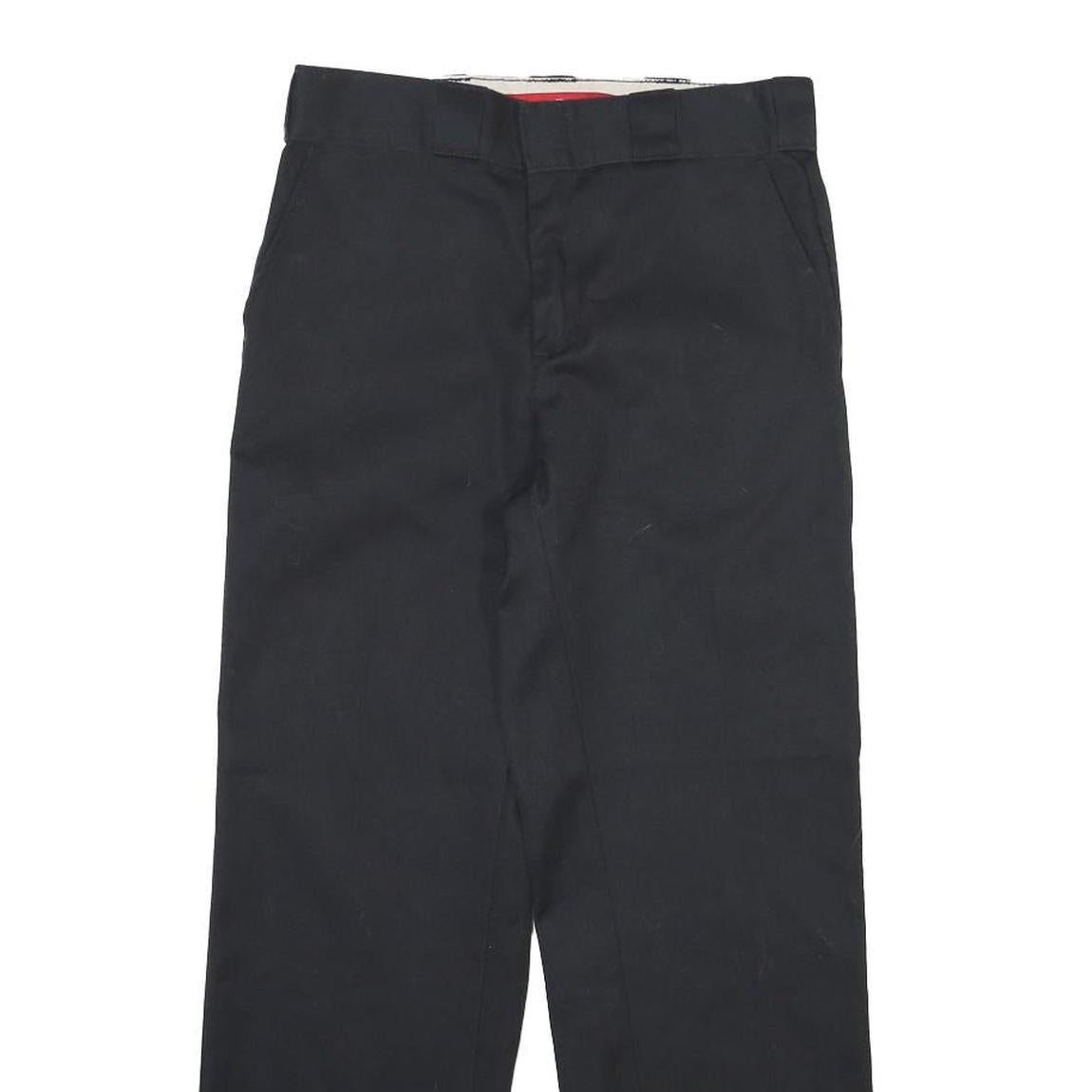 DICKIES Mens Cotton Blend Black Regular Straight Trousers W29 L27 Classic