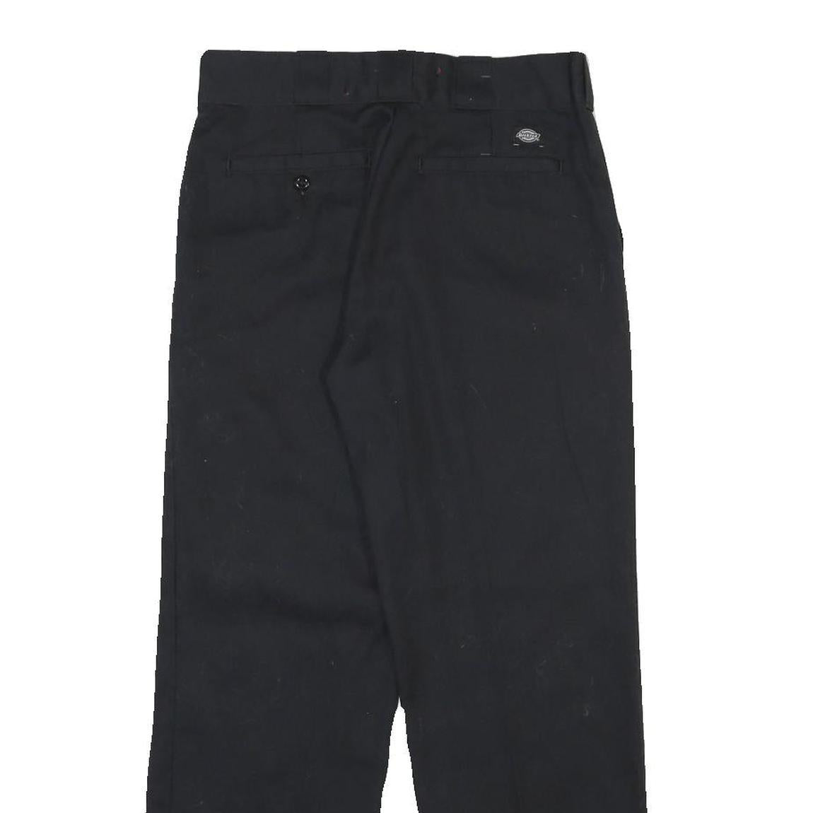 DICKIES Mens Cotton Blend Black Regular Straight Trousers W29 L27 Classic