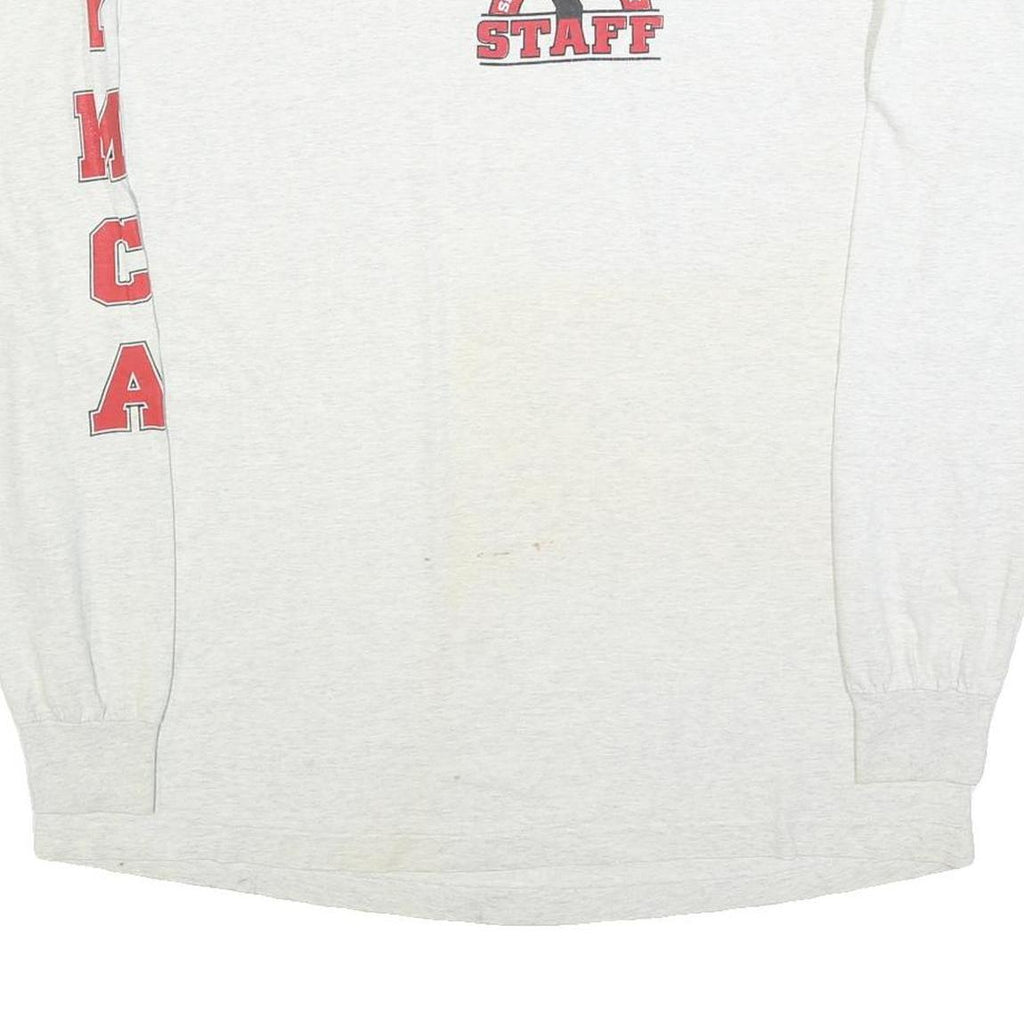 FRUIT OF THE LOOM Mens White Staff Graphic Long Sleeve Crew Neck 2XL Cotton