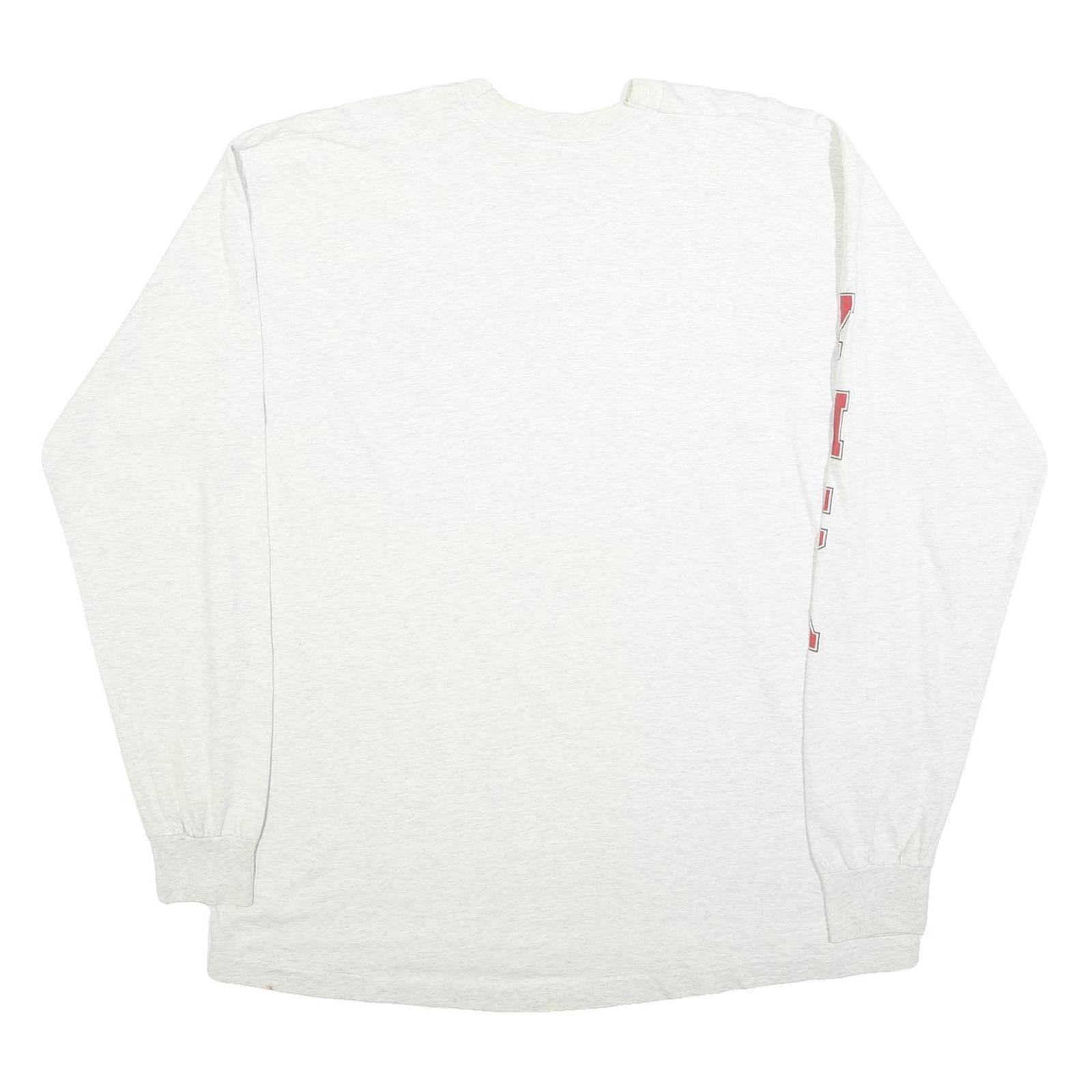 FRUIT OF THE LOOM Mens White Staff Graphic Long Sleeve Crew Neck 2XL Cotton