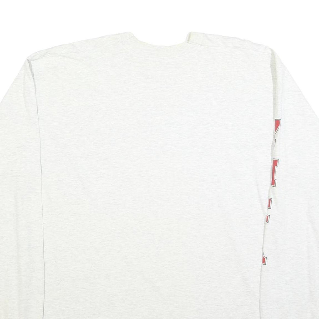 FRUIT OF THE LOOM Mens White Staff Graphic Long Sleeve Crew Neck 2XL Cotton