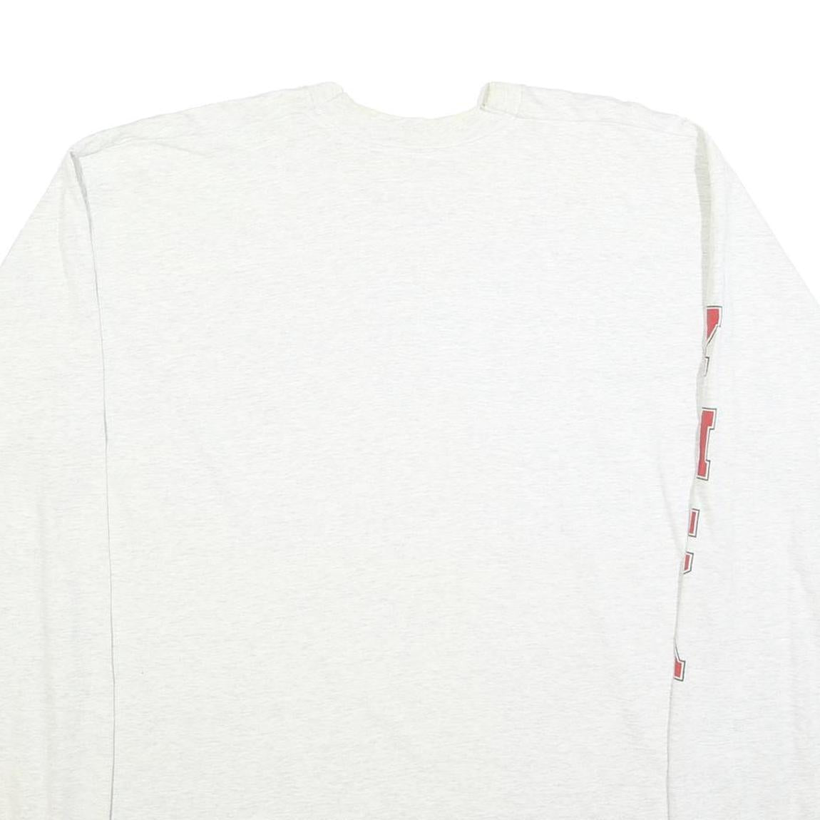 FRUIT OF THE LOOM Mens White Staff Graphic Long Sleeve Crew Neck 2XL Cotton