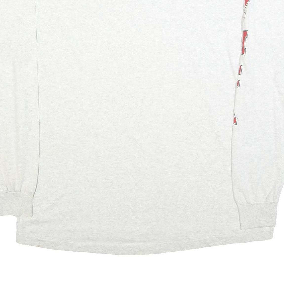 FRUIT OF THE LOOM Mens White Staff Graphic Long Sleeve Crew Neck 2XL Cotton