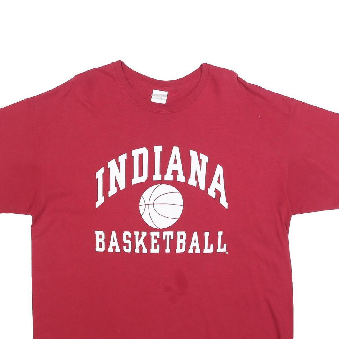 GILDAN Mens Red Indiana Basketball Graphic T-Shirt XL Short Sleeve Crew Neck