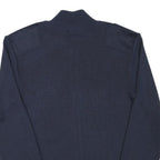BLS Mens Navy Blue Plain Full Zip Wool Blend Jumper XS Military Style Pockets