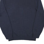 BLS Mens Navy Blue Plain Full Zip Wool Blend Jumper XS Military Style Pockets