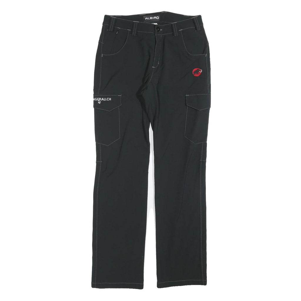 MAMMUT Womens Polyester Black Regular Straight Trousers W28 L30 Outdoor Hiking