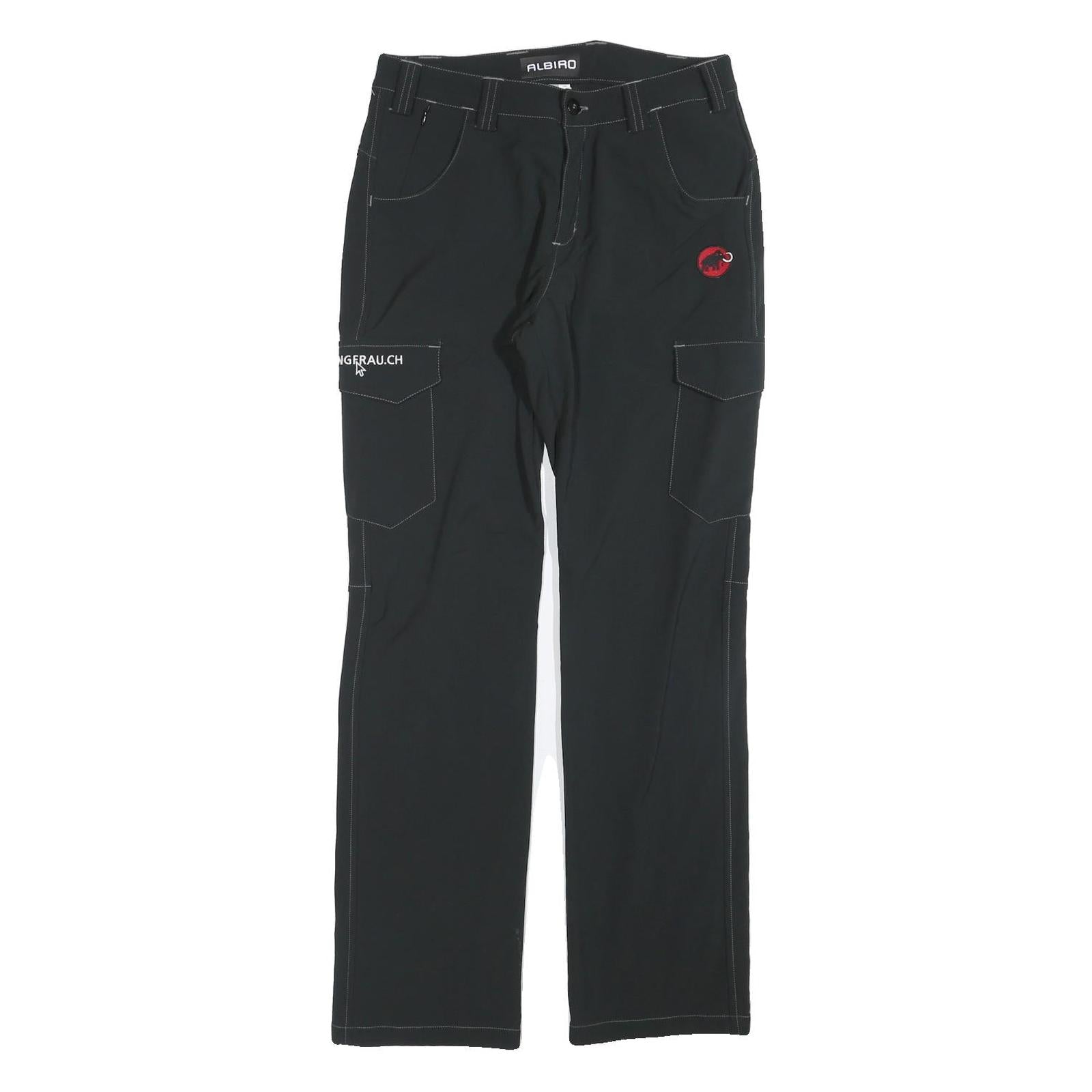 MAMMUT Womens Polyester Black Regular Straight Trousers W28 L30 Outdoor Hiking