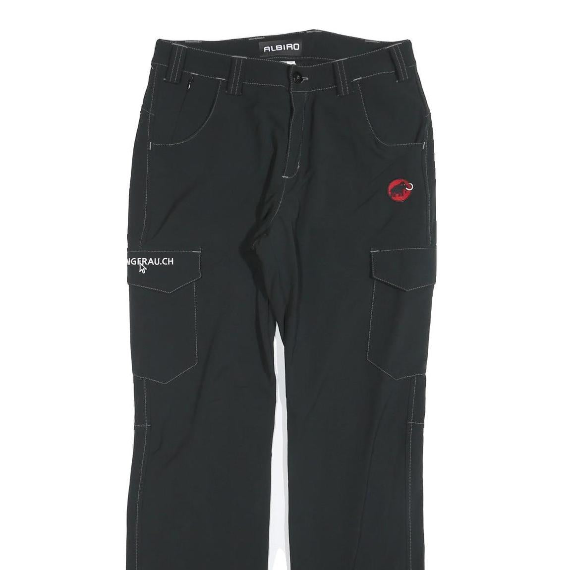 MAMMUT Womens Polyester Black Regular Straight Trousers W28 L30 Outdoor Hiking