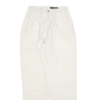 TIMBERLAND Womens Linen White Relaxed Straight Trousers W26 L28 Casual Comfort