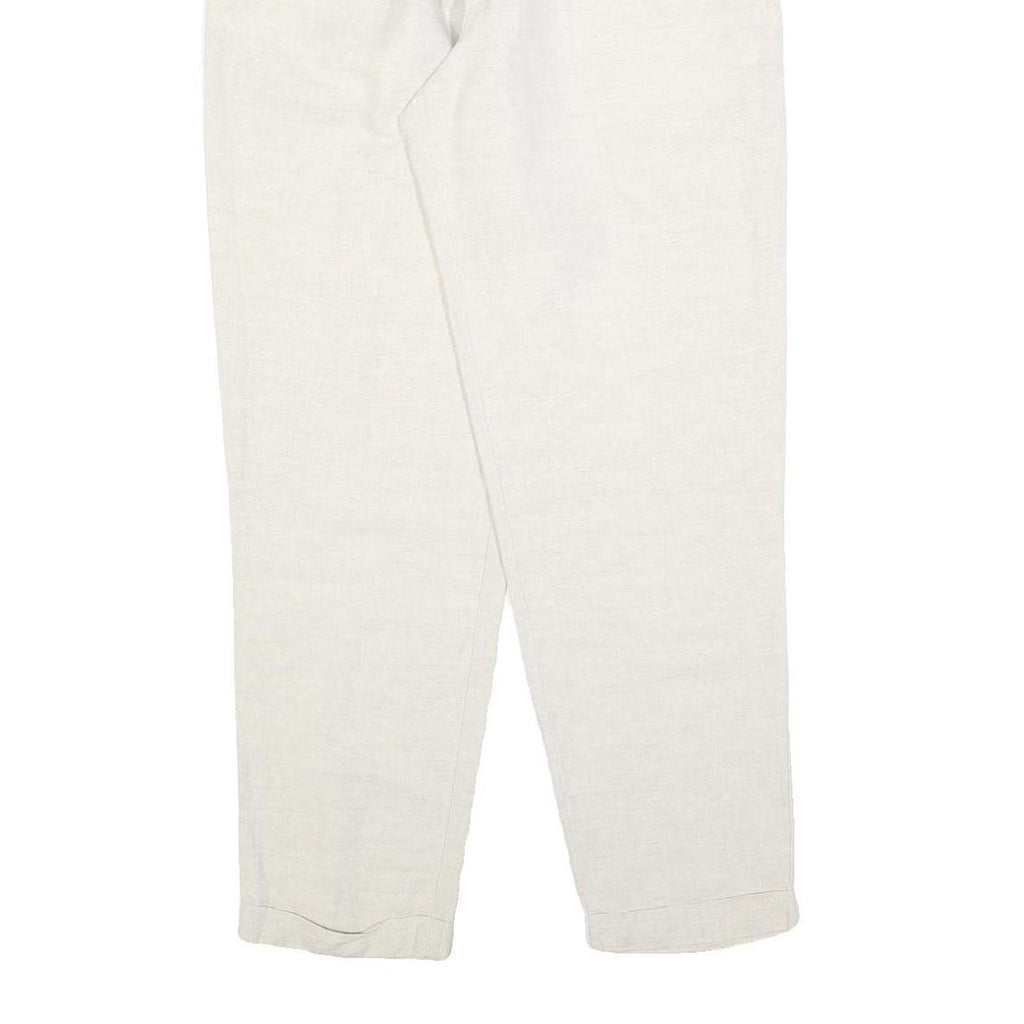 TIMBERLAND Womens Linen White Relaxed Straight Trousers W26 L28 Casual Comfort