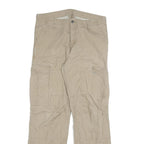 CARHARTT Mens Cotton Blend Beige Relaxed Straight Trousers W34 L32 Cargo