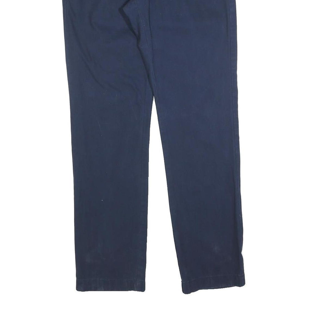 TOMMY HILFIGER Mens Cotton Blend Navy Regular Straight Trousers W32 L34 Casual