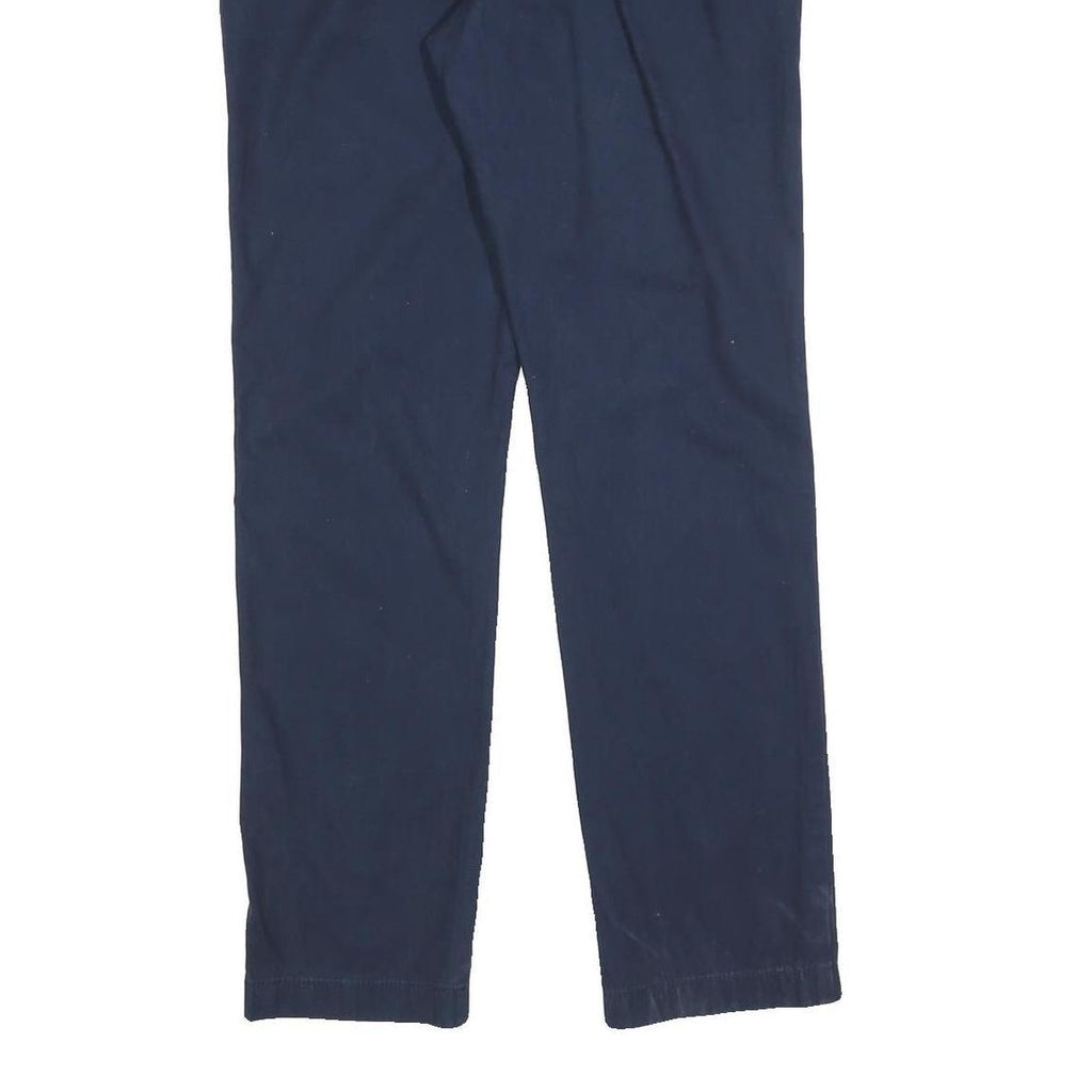 TOMMY HILFIGER Mens Cotton Blend Navy Regular Straight Trousers W32 L34 Casual