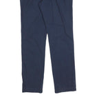 TOMMY HILFIGER Mens Cotton Blend Navy Regular Straight Trousers W32 L34 Casual