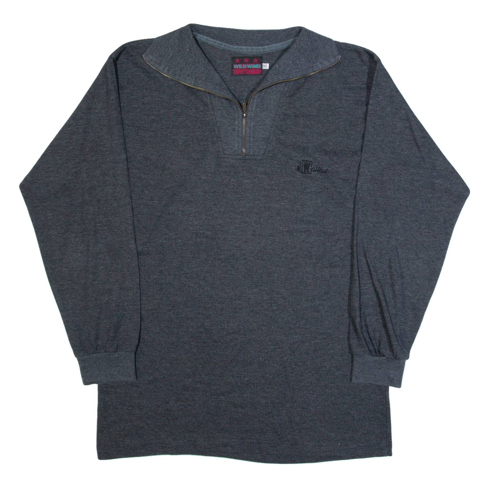 WILD WIND Womens Sweatshirt Grey 1/4 Zip M