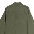 BL'KER Mens Green Button Cotton Shirt Jacket M Plain Casual Lightweight