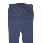 TOMMY HILFIGER Womens Cotton Blend Navy Slim Slim Leg Trousers W32 L25 Zipper