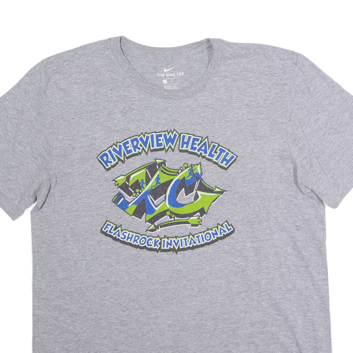 NIKE Riverview Health XC Invite Mens T-Shirt Grey USA Crew Neck M