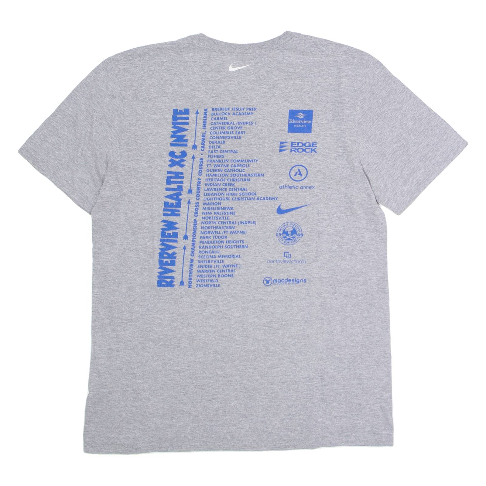 NIKE Riverview Health XC Invite Mens T-Shirt Grey USA Crew Neck M
