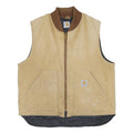CARHARTT Mens Beige & Brown Classic Fit Sleeveless Workwear Jacket XL Cotton