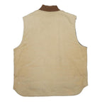 CARHARTT Mens Beige & Brown Classic Fit Sleeveless Workwear Jacket XL Cotton