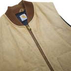 CARHARTT Mens Beige & Brown Classic Fit Sleeveless Workwear Jacket XL Cotton