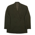 ST MICHAEL Womens Green Double Breasted Jacket UK 14 Polyester Blend Classic
