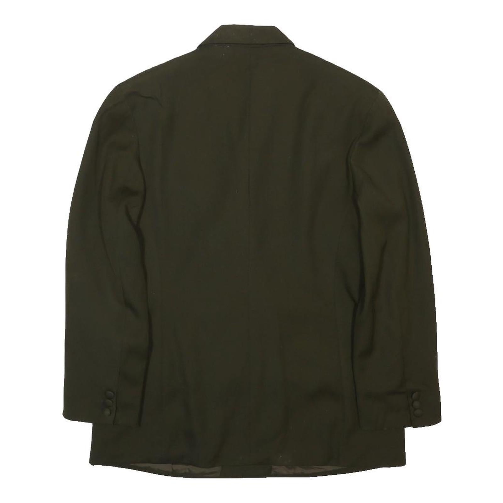 ST MICHAEL Womens Green Double Breasted Jacket UK 14 Polyester Blend Classic