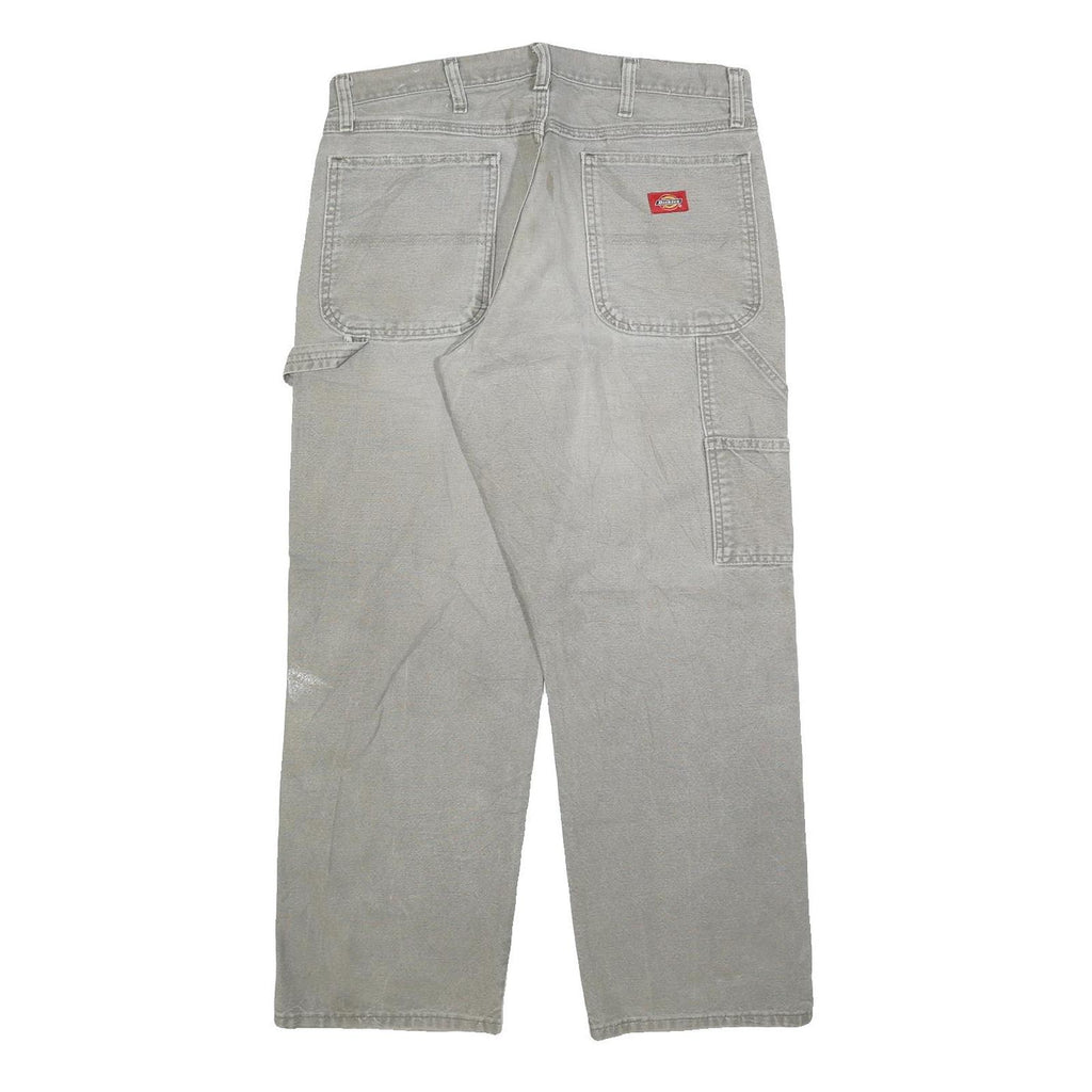 DICKIES Mens Relaxed Fit Grey Cotton Blend Denim Jeans W34 L30 Workwear Casual