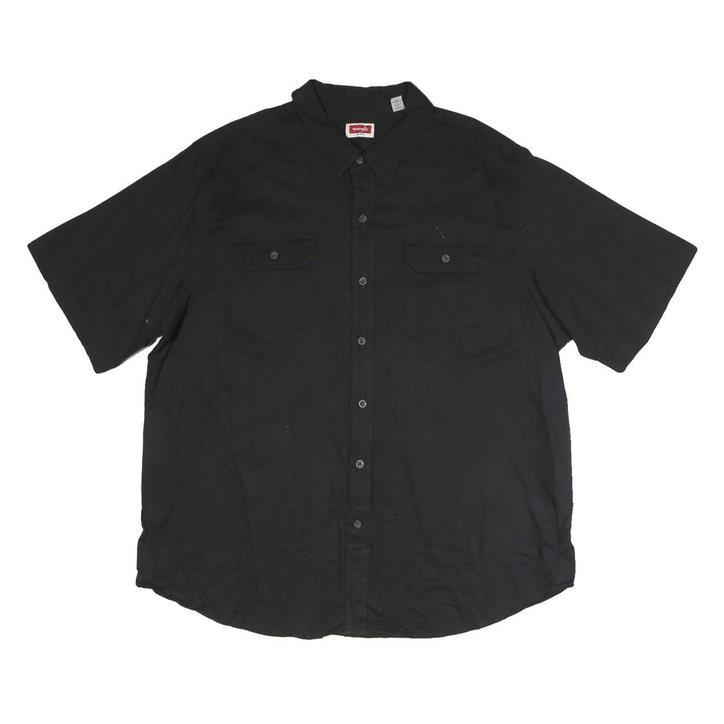 WRANGLER Mens Black Shirt XXS Cotton Blend Casual Button Up Short Sleeve