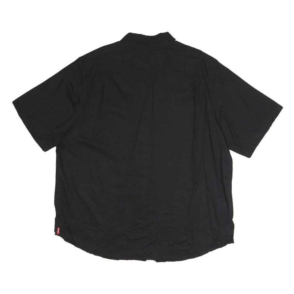 WRANGLER Mens Black Shirt XXS Cotton Blend Casual Button Up Short Sleeve