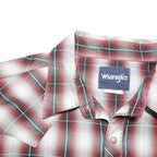 WRANGLER Mens Red Black & White Plaid Shirt XL Cotton Blend Western Style