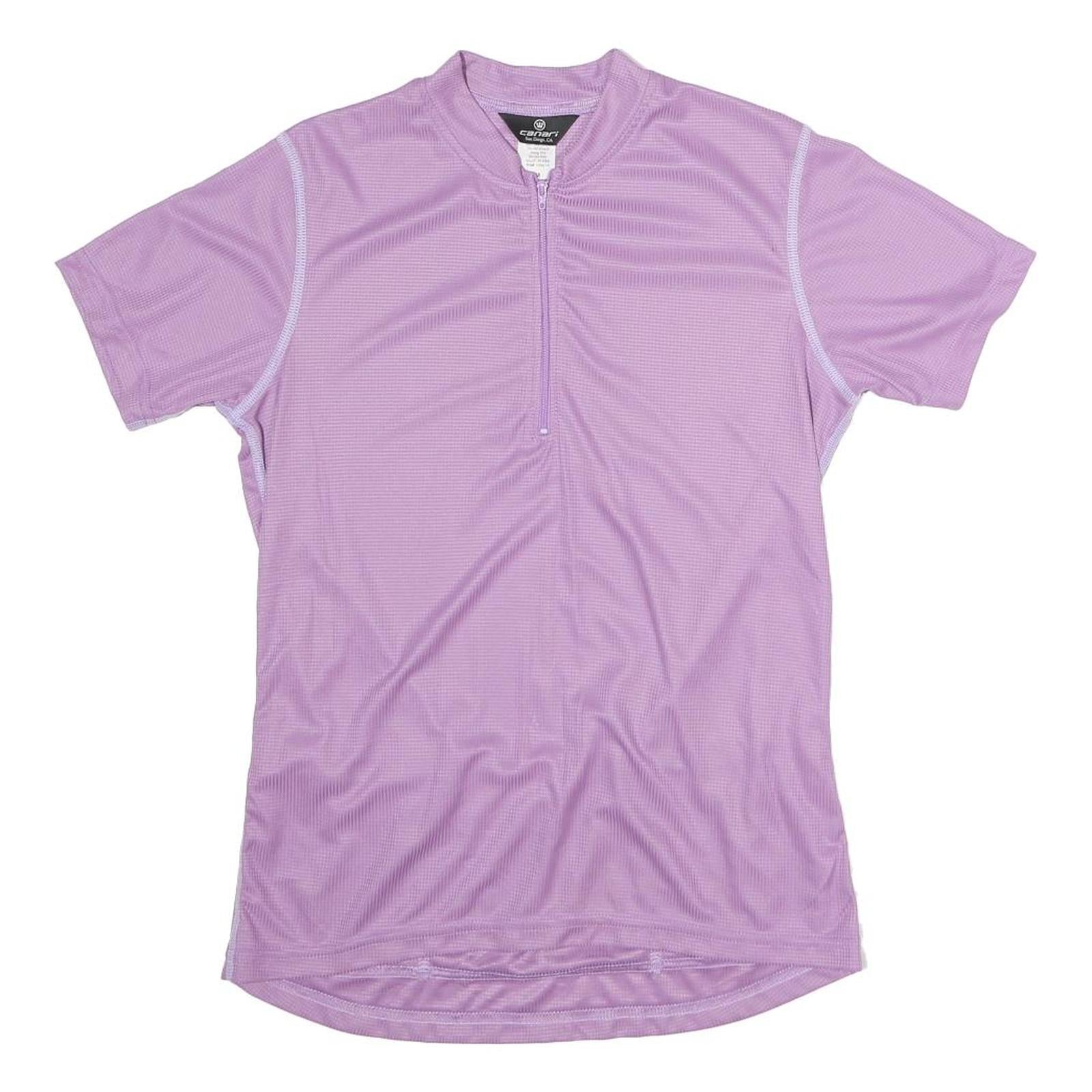 CANARI Womens Purple Cycling Jersey M Short Sleeve 1/4 Zip Lightweight