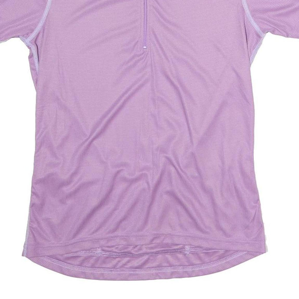 CANARI Womens Purple Cycling Jersey M Short Sleeve 1/4 Zip Lightweight