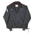 DE LONG Mens Black & Burgundy Field Hockey Nylon Jacket M Zip Collar
