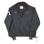 DE LONG Mens Black & Burgundy Field Hockey Nylon Jacket M Zip Collar